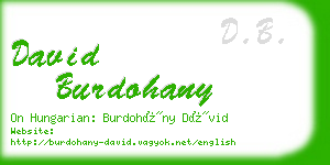 david burdohany business card